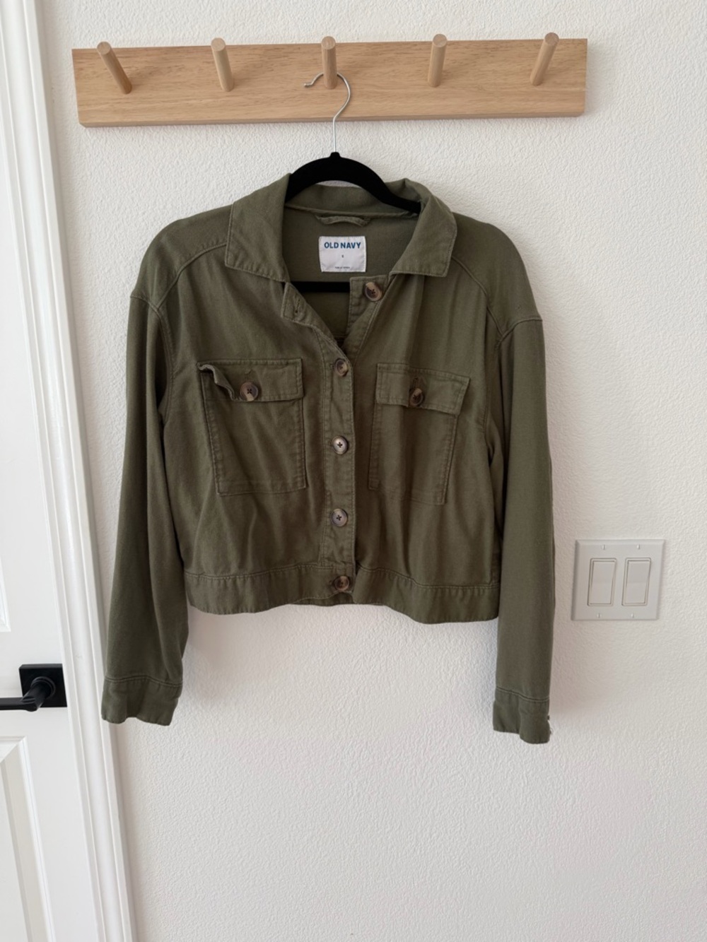 Old Navy Olive Green Utility Crop Jacket